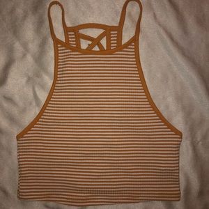 Orange and white stripped crop top